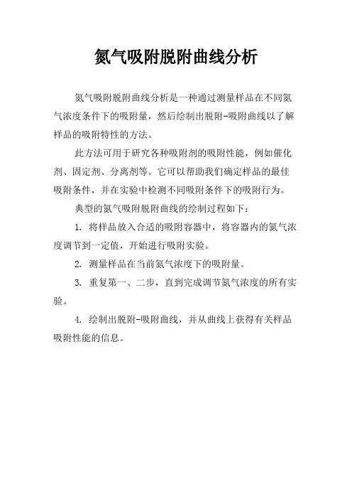 氮气吸附脱附曲线分析