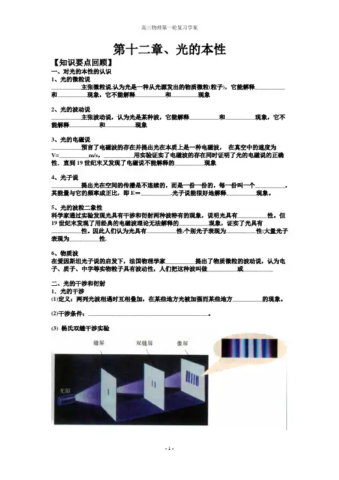 第十二单元第一讲、光的本性
