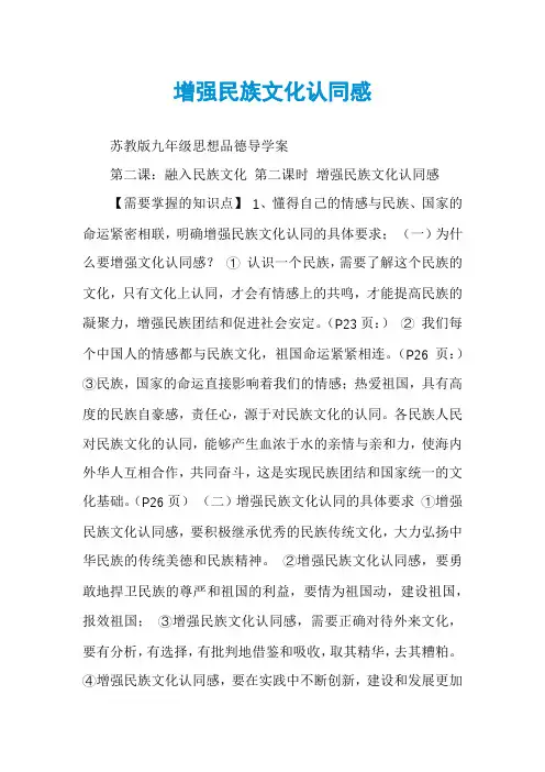 增强民族文化认同感