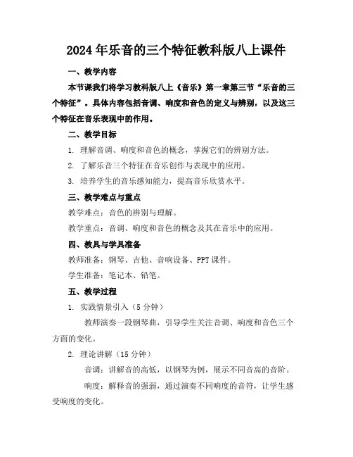 2024年乐音的三个特征教科版八上课件