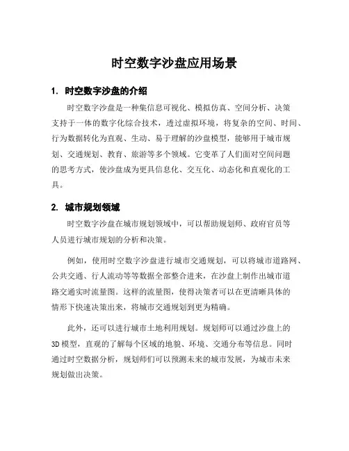 时空数字沙盘应用场景