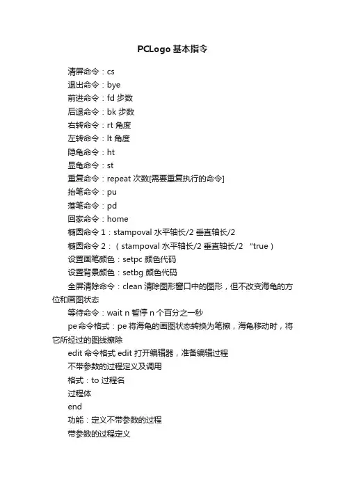 PCLogo基本指令