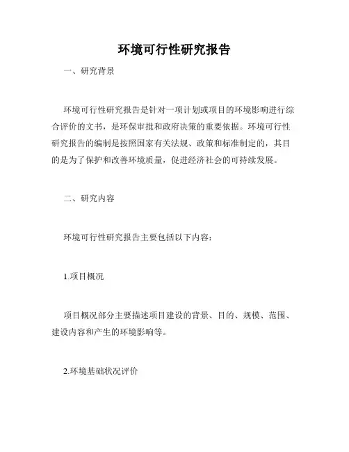 环境可行性研究报告
