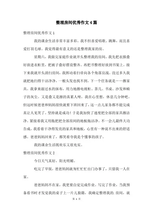 整理房间优秀作文4篇