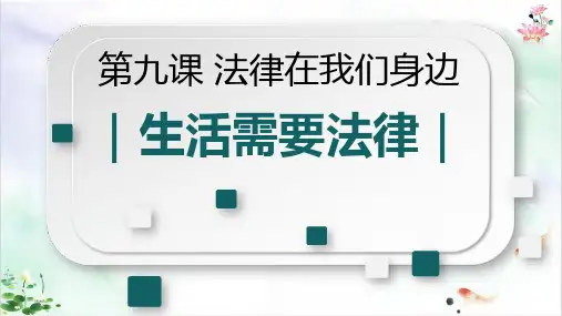 人教部编道德与法治《生活需要法律》示范课件