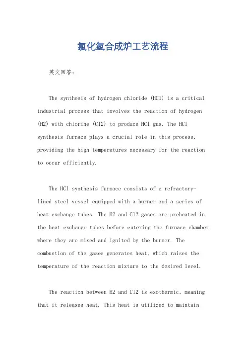 氯化氢合成炉工艺流程