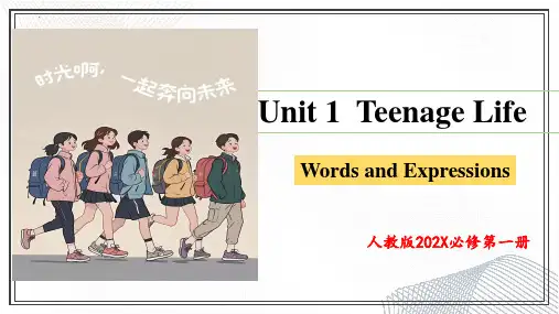 人教版必修第一册Unit1TeenageLife单词讲解课件
