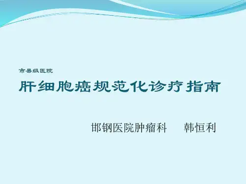 肝细胞肝癌规范化诊治指南(试行)