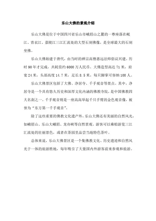 乐山大佛的景观介绍