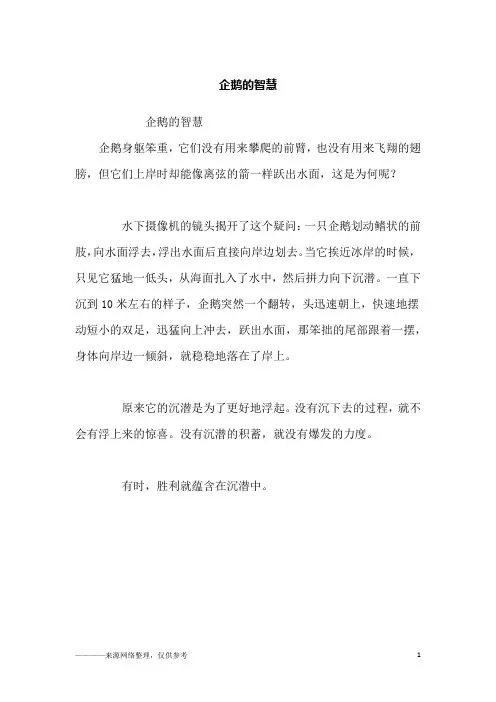 企鹅的智慧_故事