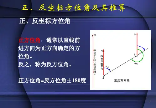 正、反坐标方位角及其推算