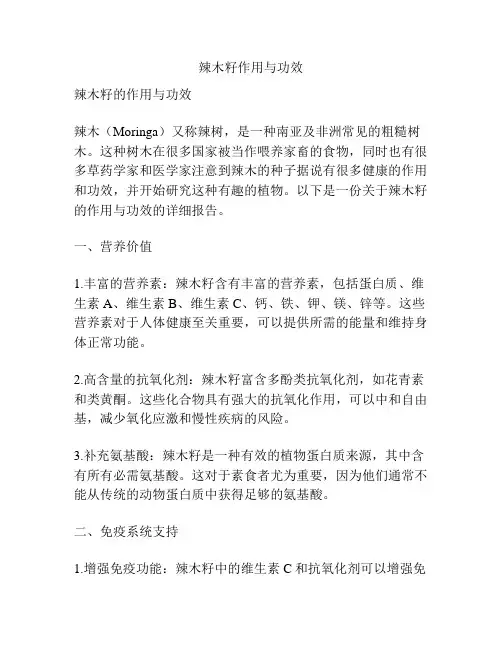 辣木籽作用与功效