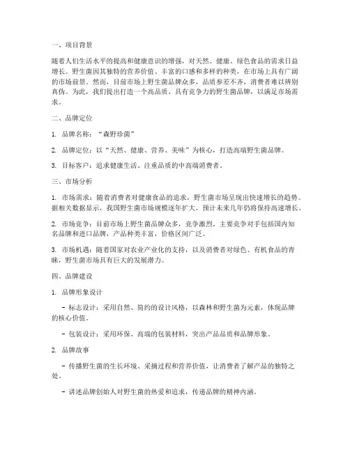 打造野生菌品牌方案策划