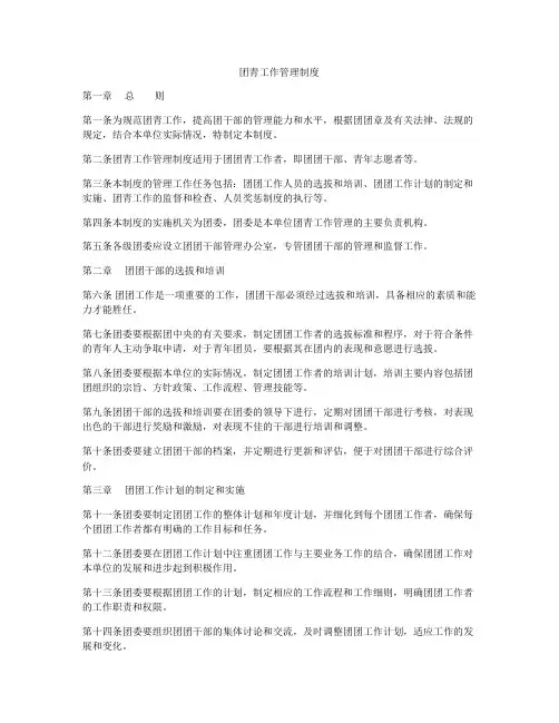 团青工作管理制度