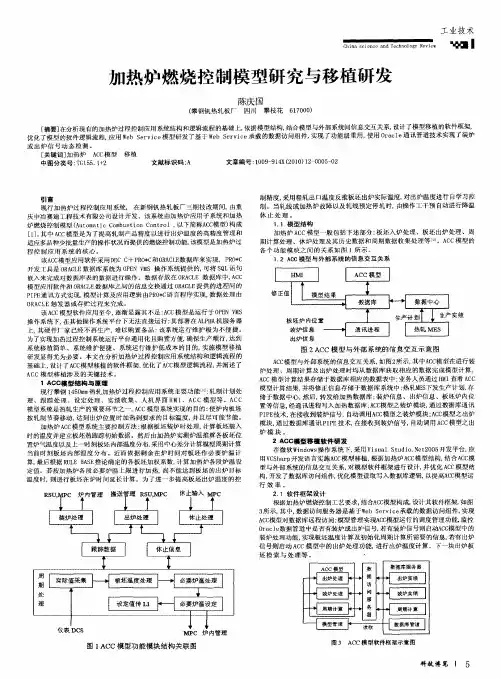 加热炉燃烧控制模型研究与移植研发