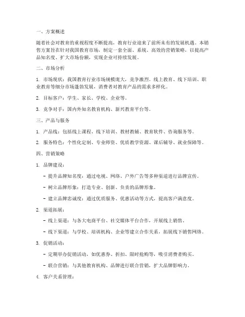 教育行业的销售方案