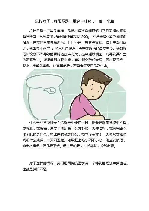 总拉肚子，脾阳不足，用这三味药，一治一个准