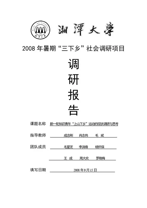大学生服务基层调研报告