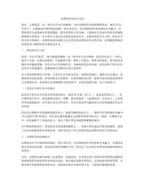 水墨荷花知识点总结