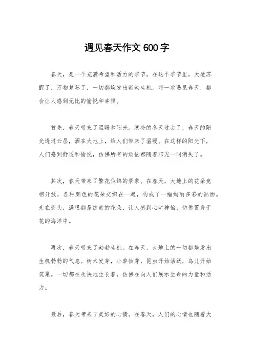 遇见春天作文600字