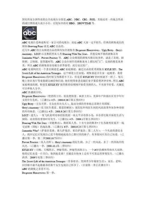 美剧介绍
