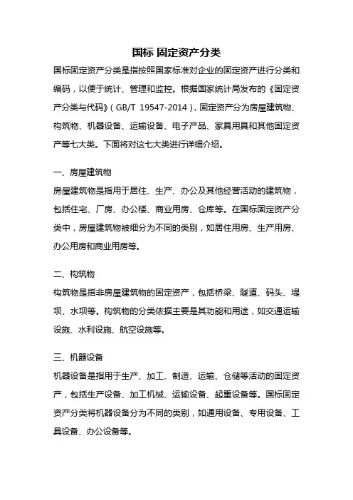国标 固定资产分类