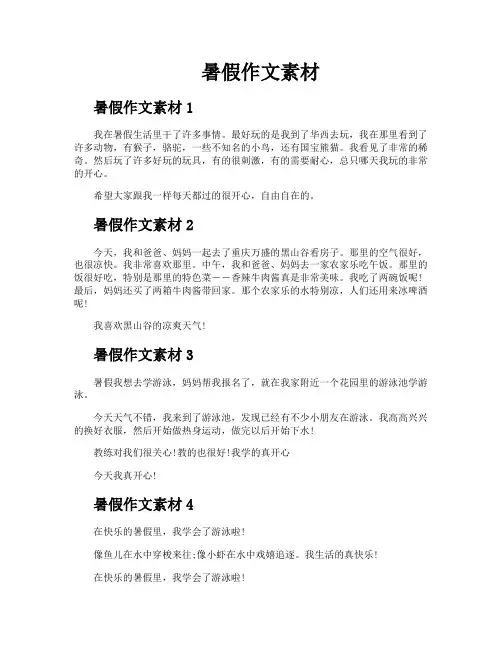 暑假作文素材