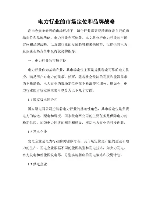 电力行业的市场定位和品牌战略