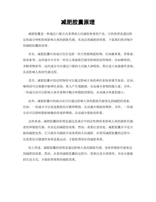 减肥胶囊原理