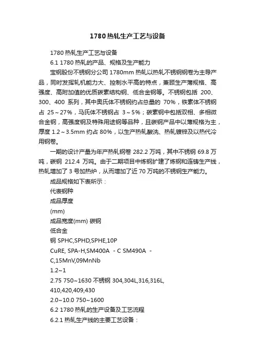 1780热轧生产工艺与设备
