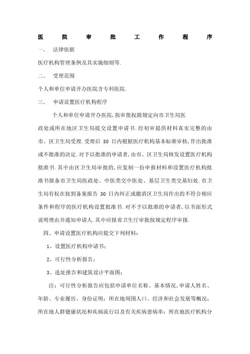 医院审批工作程序
