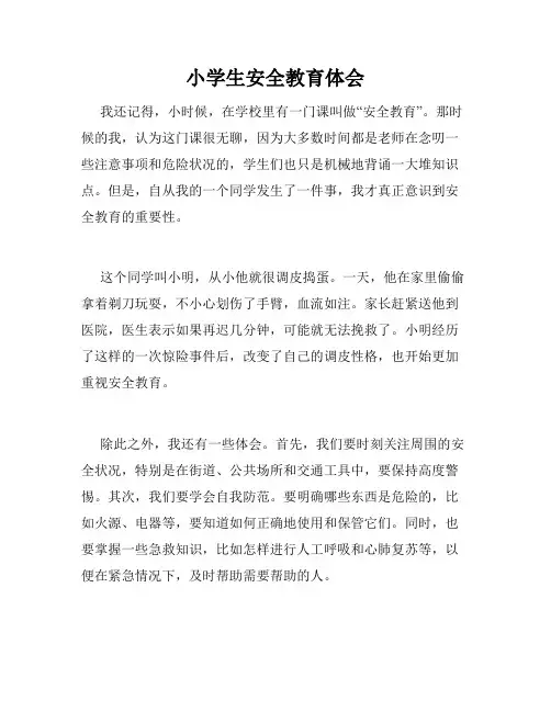小学生安全教育体会