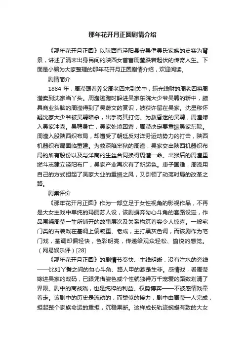 那年花开月正圆剧情介绍