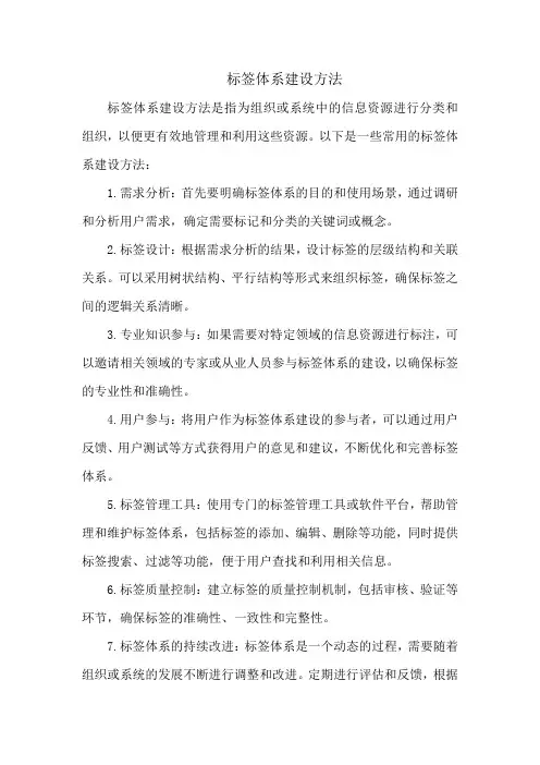 标签体系建设方法