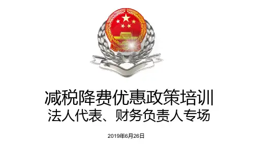 2019年最新减税降费优惠政策系列培训辅导PPT图文课件(公司法人和财务专场)