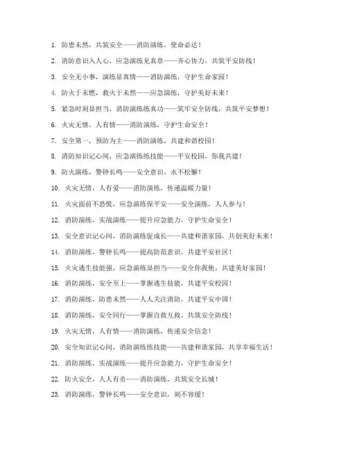 消防应急预案演练口号
