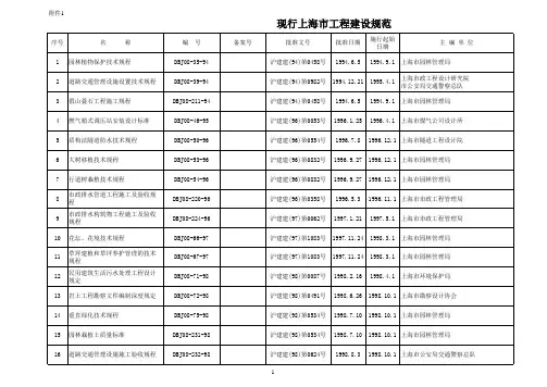 上海市地方标准规范