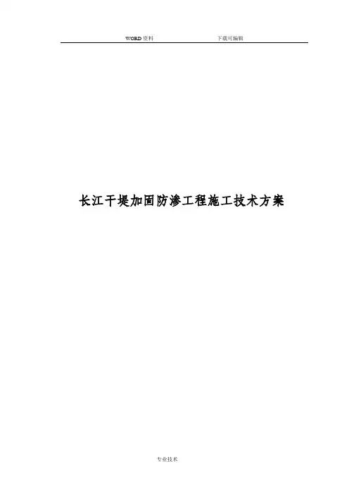 长江干堤加固防渗工程施工技术设计方案