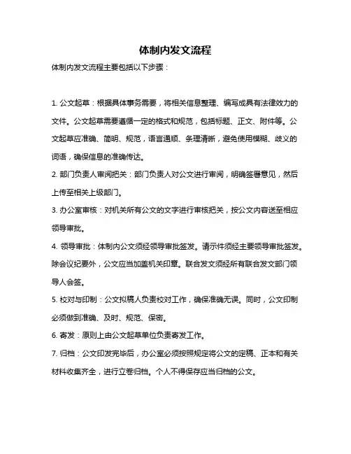 体制内发文流程