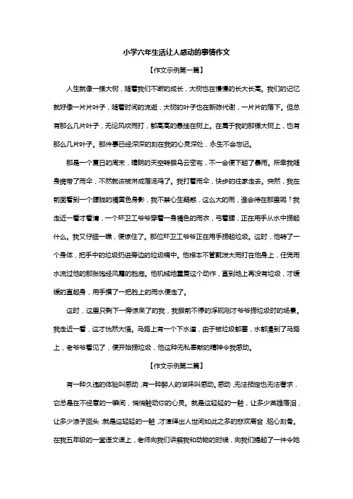 小学六年生活让人感动的事情作文