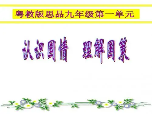 粤教版九年级政治1.1 初级阶段的社会主义1(共23张PPT)