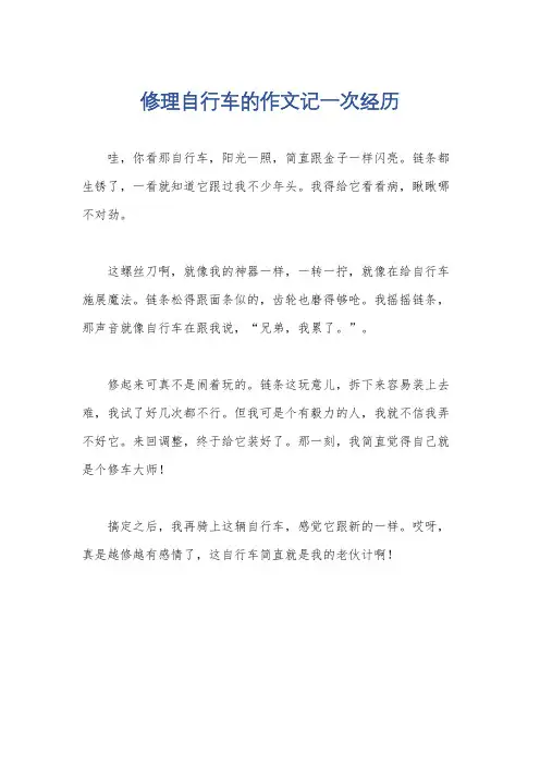 修理自行车的作文记一次经历