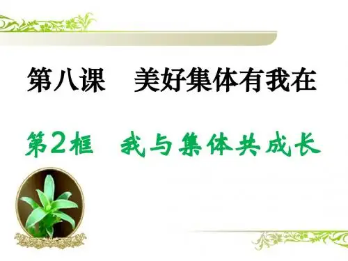 8.2 我与集体共成长 课件(18张PPT)