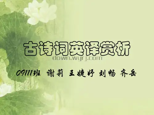 古诗词英译赏析