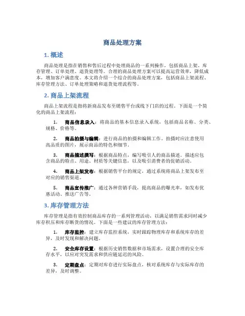 商品处理方案