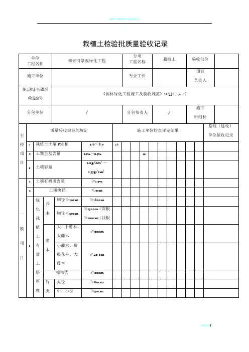 《园林绿化工程施工及验收规范》(CJJ82-2012)表格80519