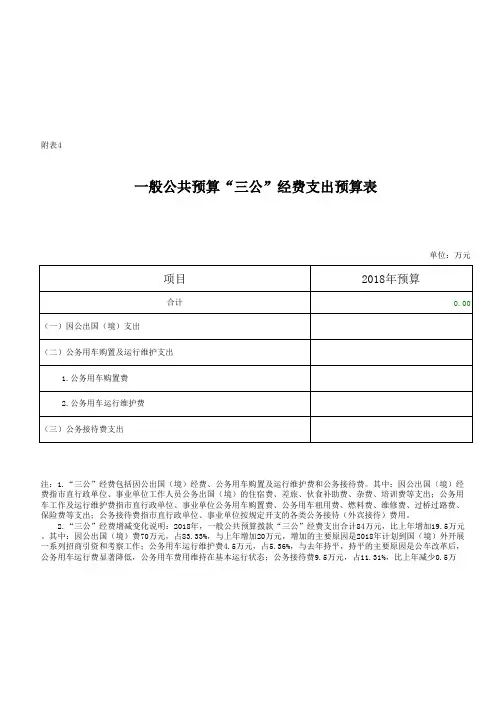 一般公共预算“三公”经费支出情况表(下达、公开)