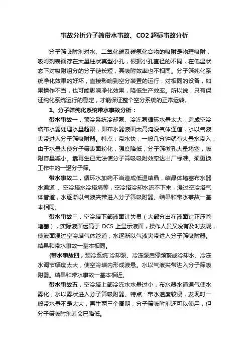 事故分析分子筛带水事故、CO2超标事故分析
