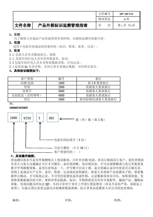 产品外箱标识追溯管理指南