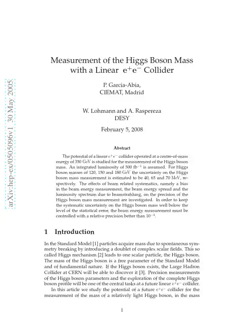 Measurement of the Higgs Boson Mass with a Linear e+e- Collider